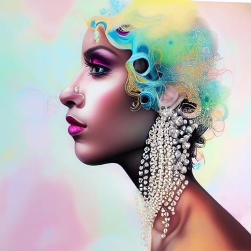 Elaborate Flowing Eddy with Chroma Shift Hair