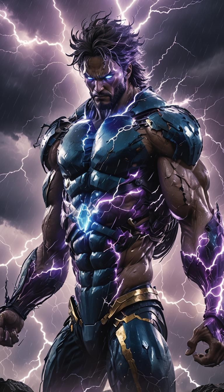 Majestic Storm Titan in Anime Style