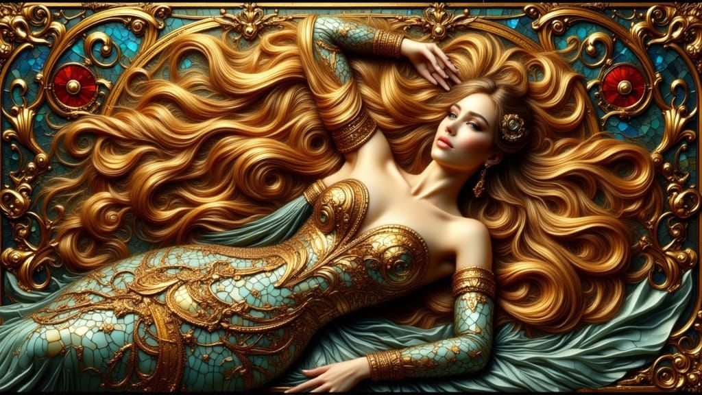 Regal Steampunk Queen in Opulent Victorian Scene