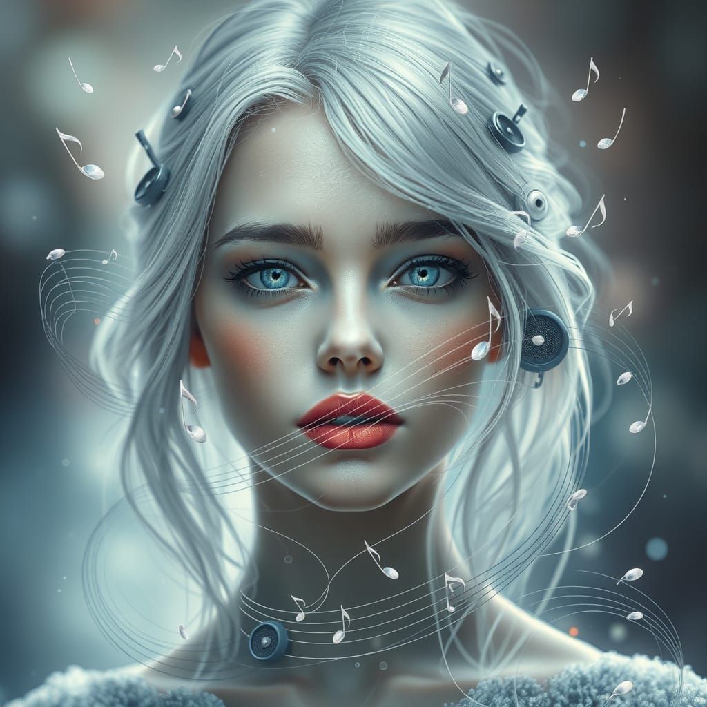 Queen of Harmony: Digital Surrealism Portrait