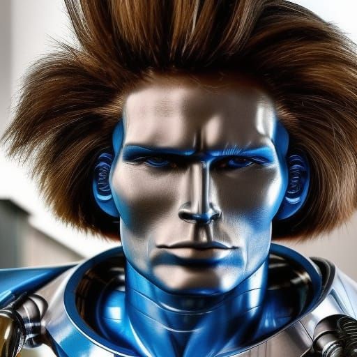 Detailed Humanoid Machine Portrait in 4K Resolution