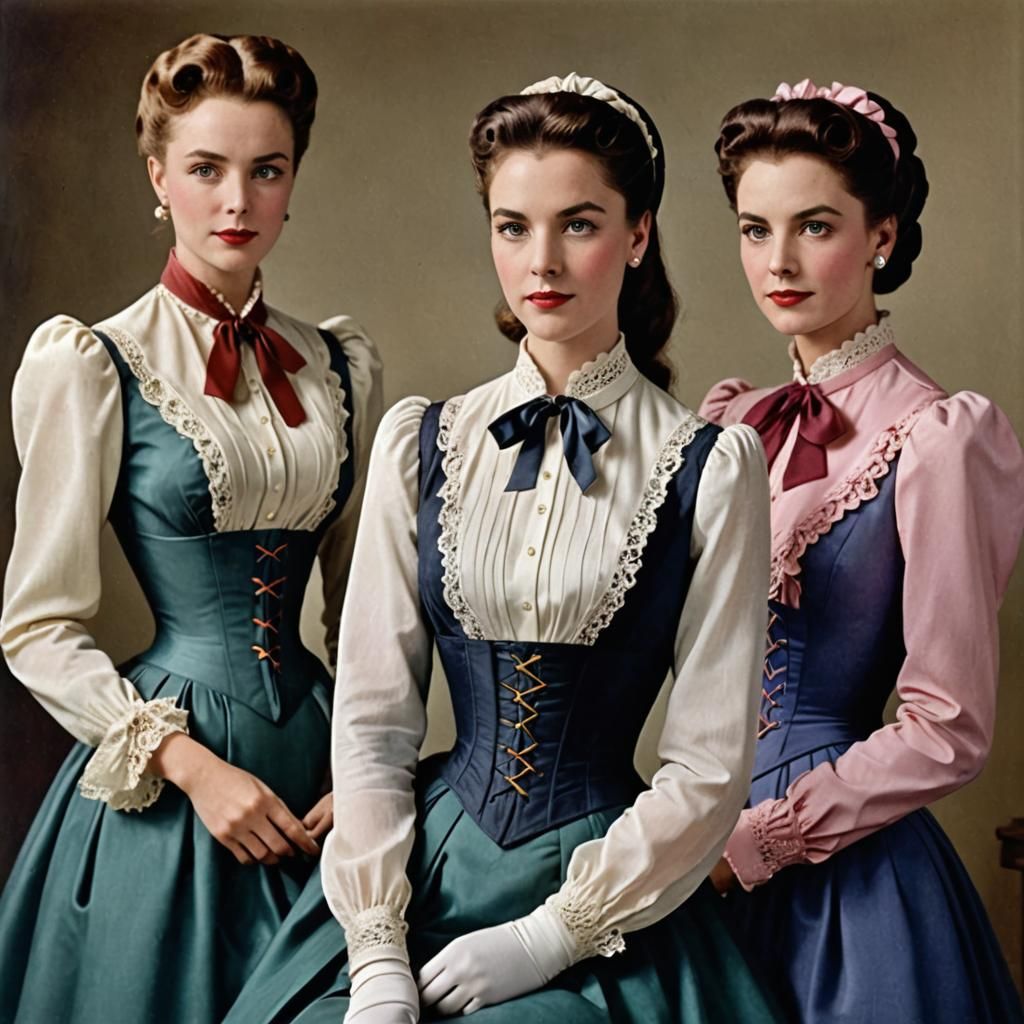 Elegant Women in Formal Wear with Hourglass Figures