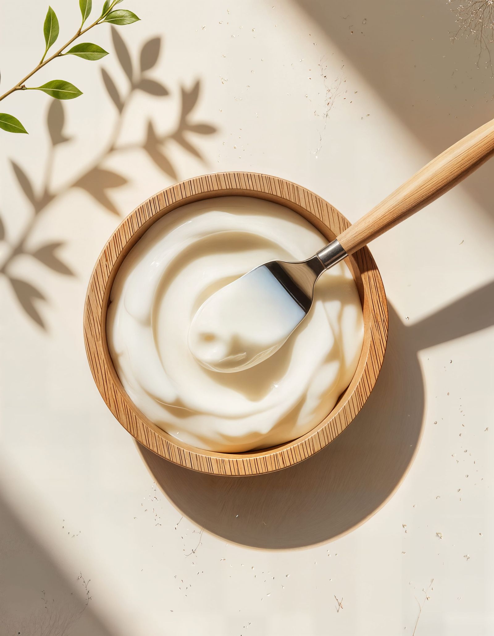 Elegant Cosmetic Cream Mixing in Minimalist Studio Setting