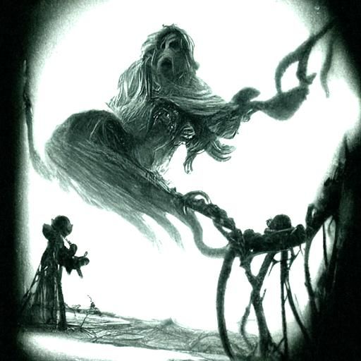 Gothic Horror Scene in the Style of Gustave Doré