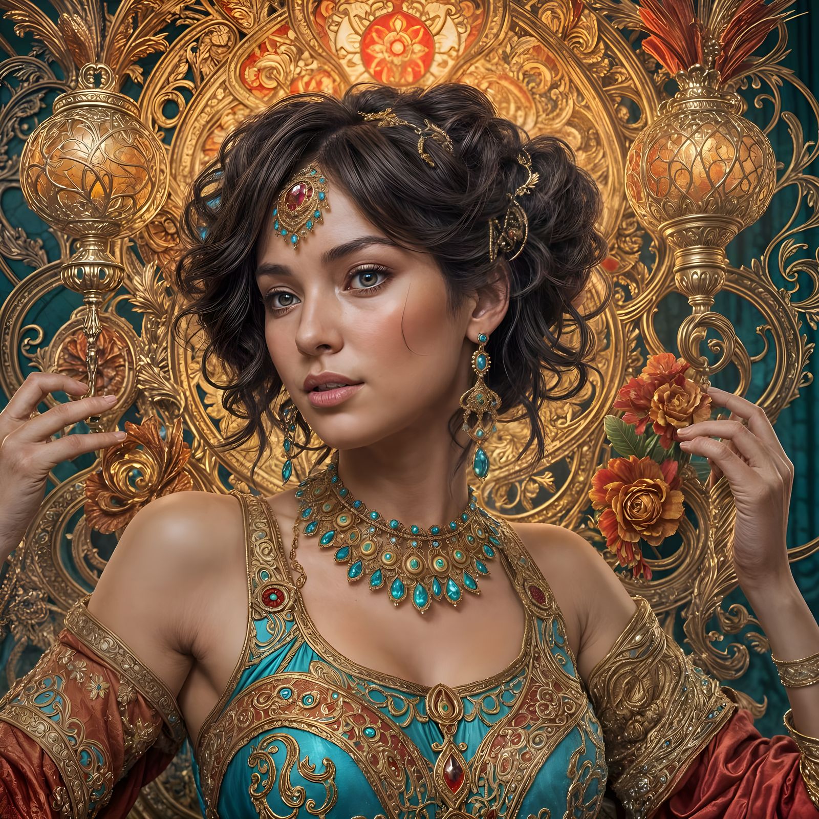 Elegant Spanish Beauty in Hyperdetailed Portrait