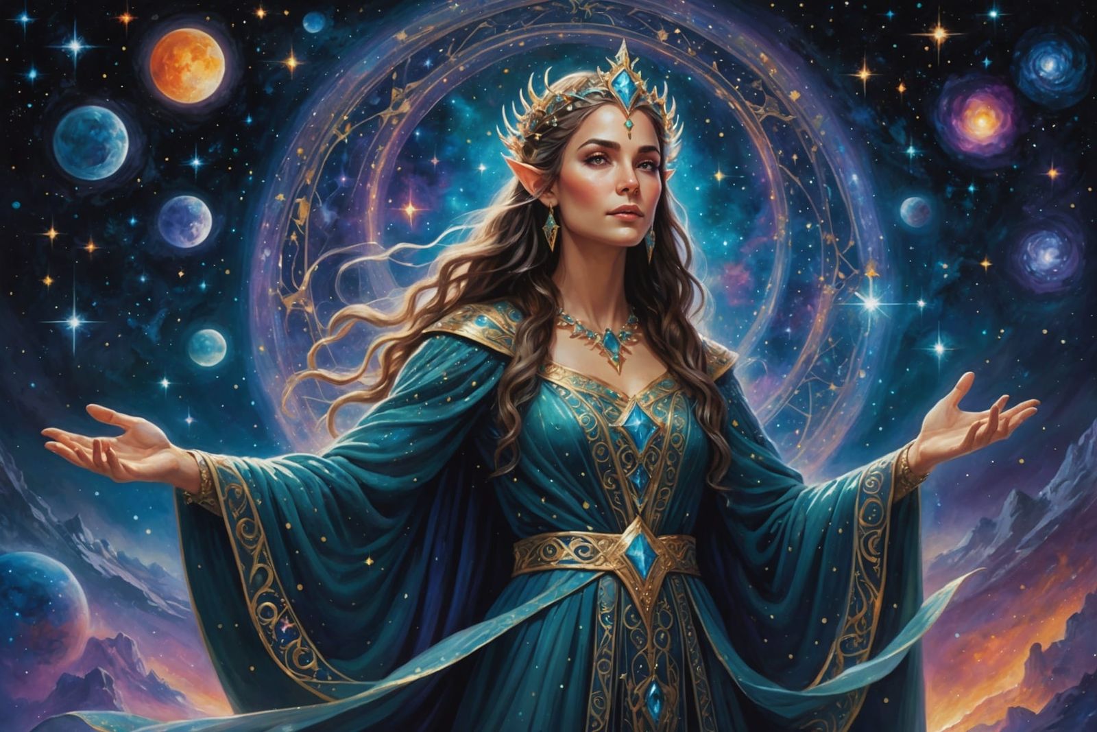 Cosmic Elven Singer Album Cover Art