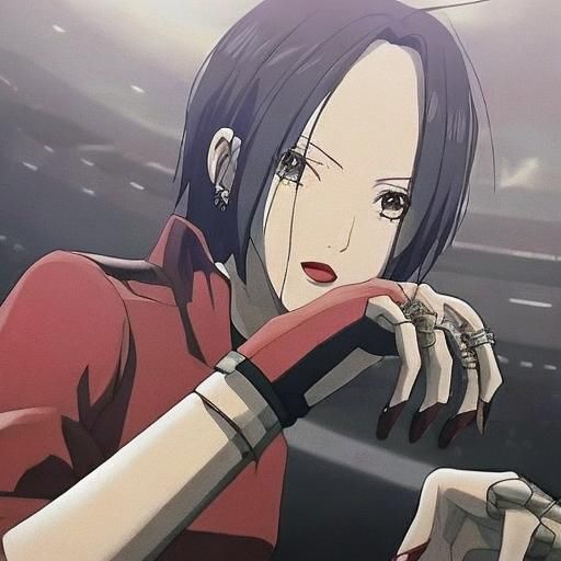 Anime Girl in Red Dress on Spaceship