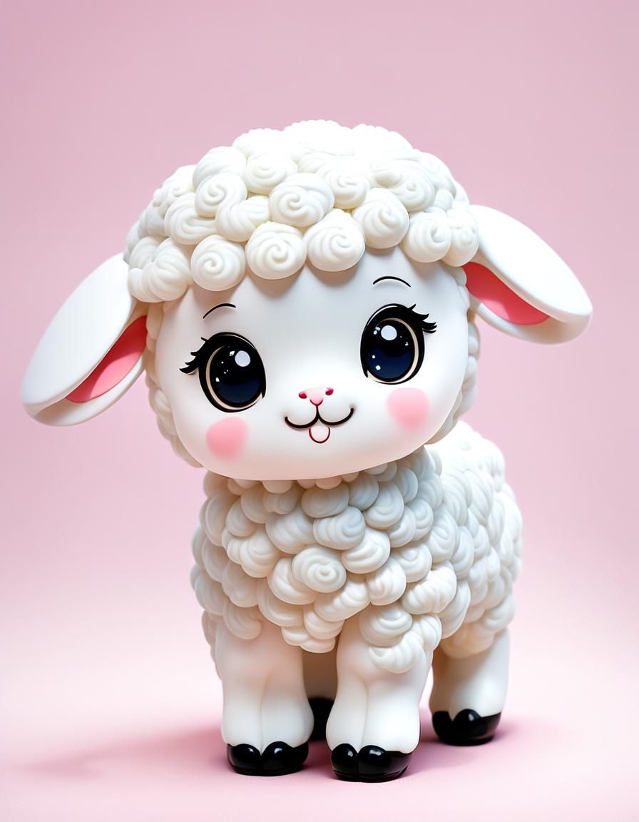 Adorable Kawaii Lamb Illustration