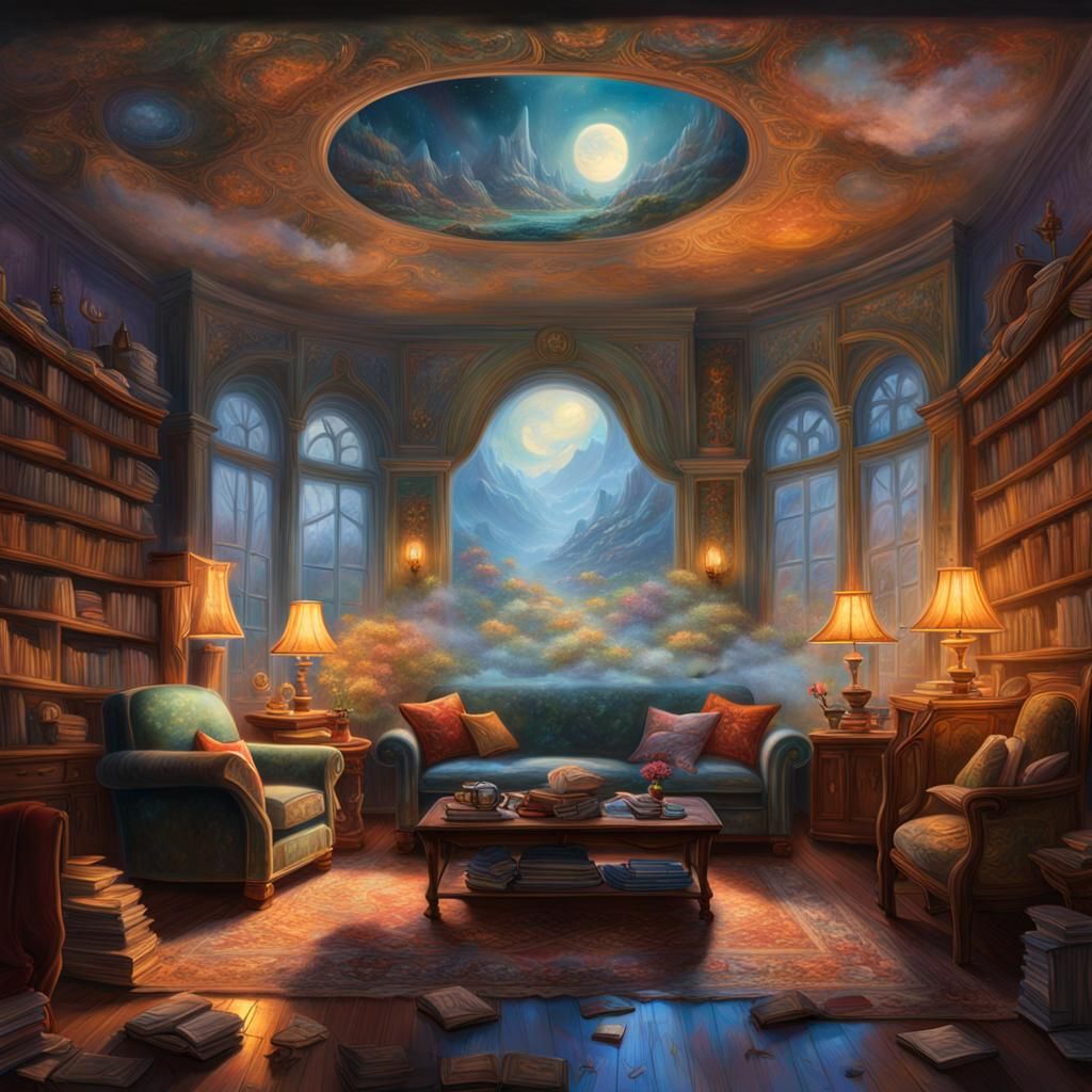 Cozy Living Room Diorama in Fantasy Style