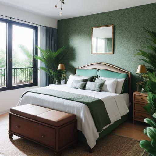 Lush Brazilian Bedroom with Natural Lighting