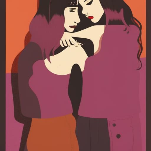 Lesbian Vampire Lovers Under the Moon: Digital Pop Art