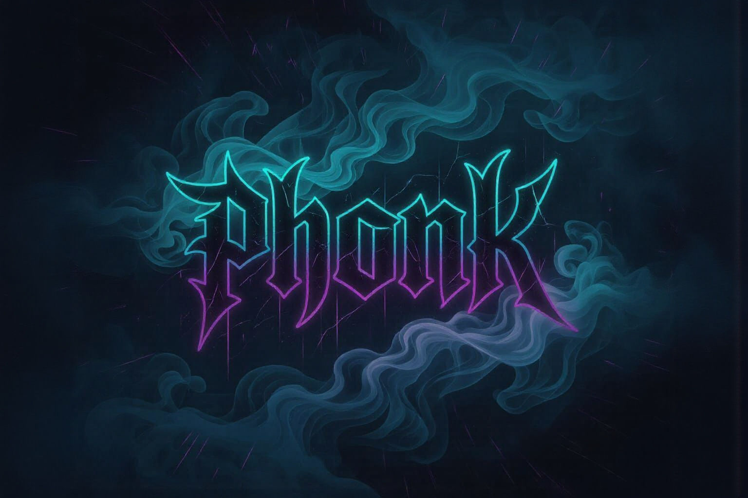 Dark Phonk Banner with Gothic Font and Cyberpunk Aura