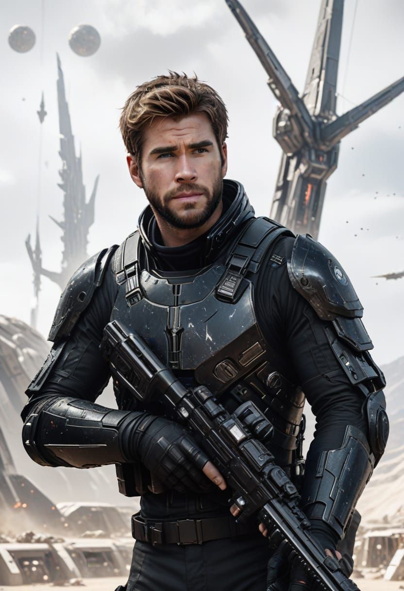 Liam Hemsworth in Futuristic Space Armor