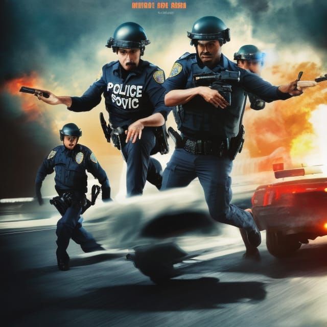 Action-Packed Police Chase Movie Poster