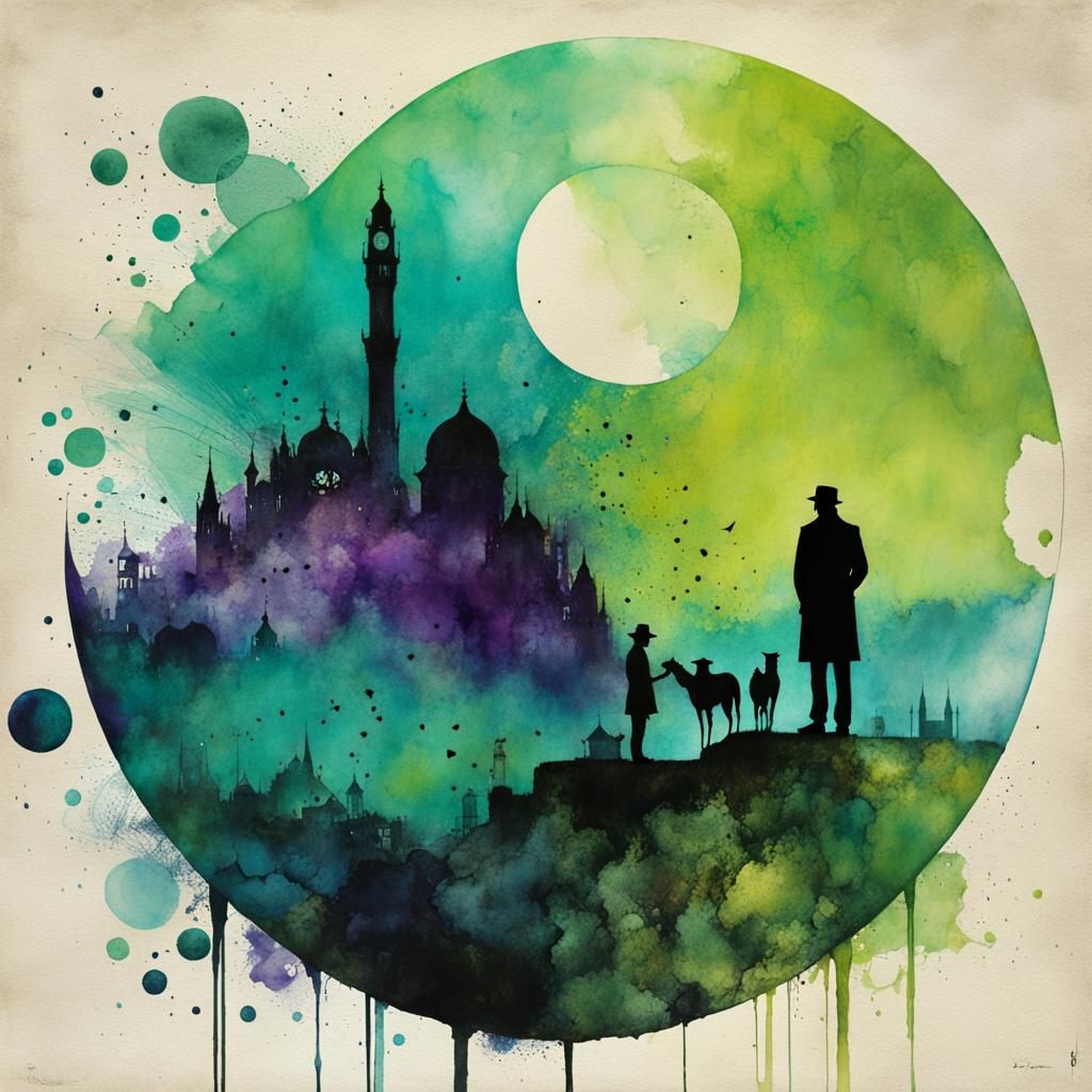 Colorful Abstract Art in Watercolor Style