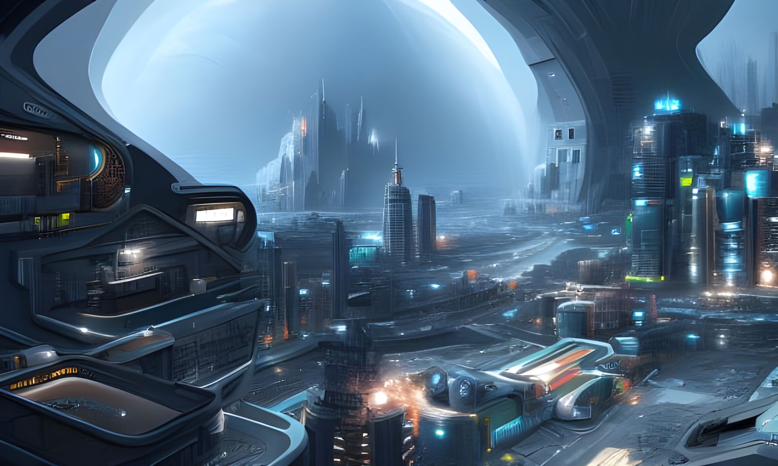 Detailed Sci-Fi City of the Future