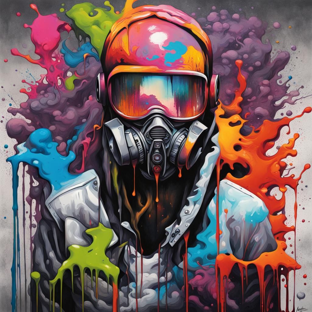 Colorful Polychromatic Graffiti Street Art