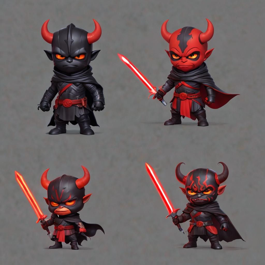 Hot Stuff and Sith Warrior Cartoon