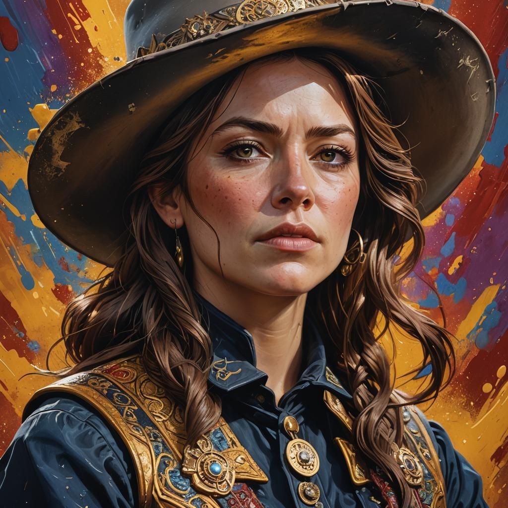 Hyperrealistic Belle Starr Portrait with Dramatic Lighting
