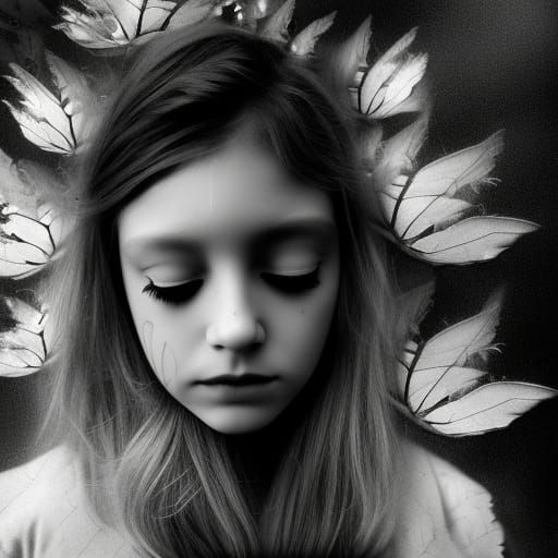 Infrared Portrait of a Fairy Woman