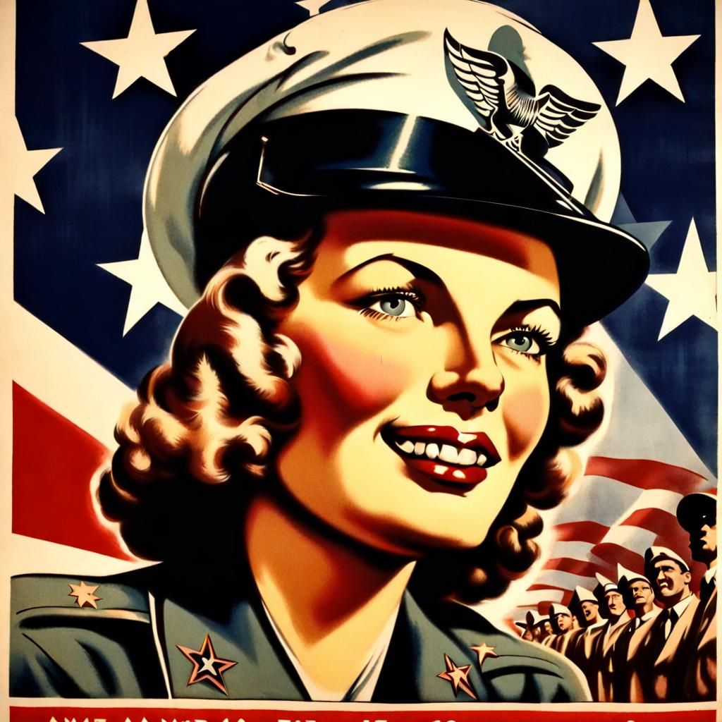 Vintage American Propaganda Poster from the 1940s