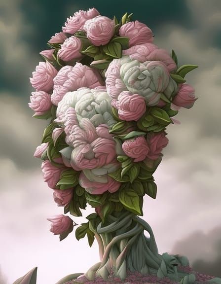 Woman in Roses: Hyperdetailed Fantasy Art