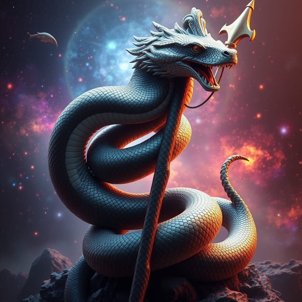 Serpent of Sovereignty: A Hyperrealistic Digital Masterpiece