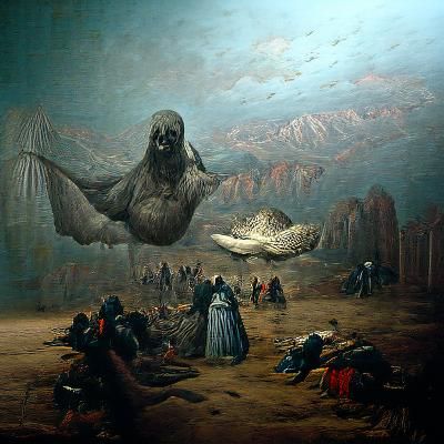 Giant Flying Platypus Horror, Engraving Style