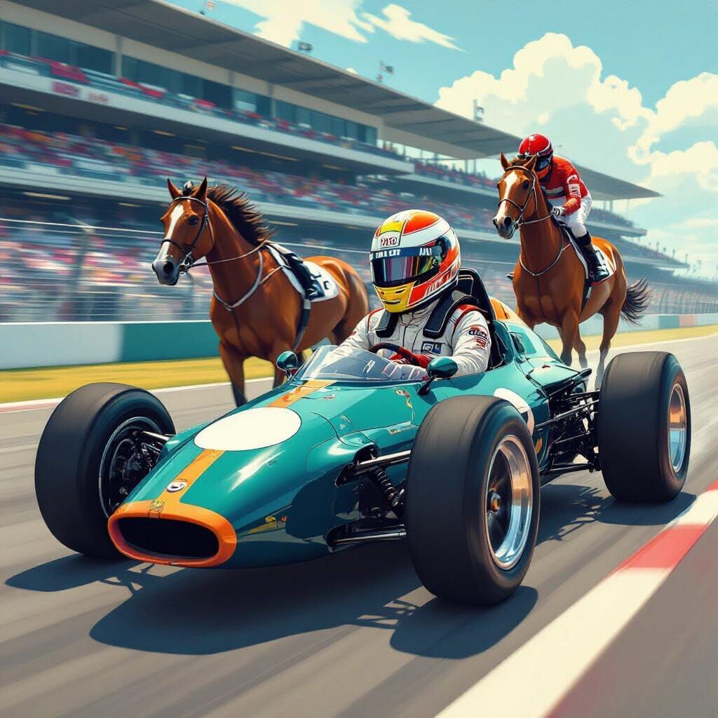 Mascot Racecar Illustration in Futuristic Style