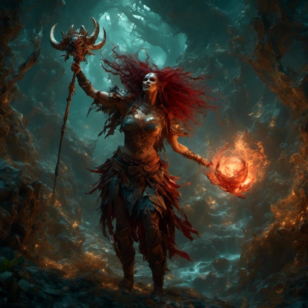 Dancing Satyr-Orc in Hyperdetailed Dark Fantasy Art