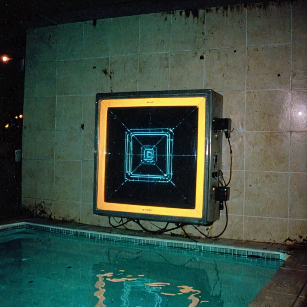 Liminal Dreamcore Pool with Robotic Portal