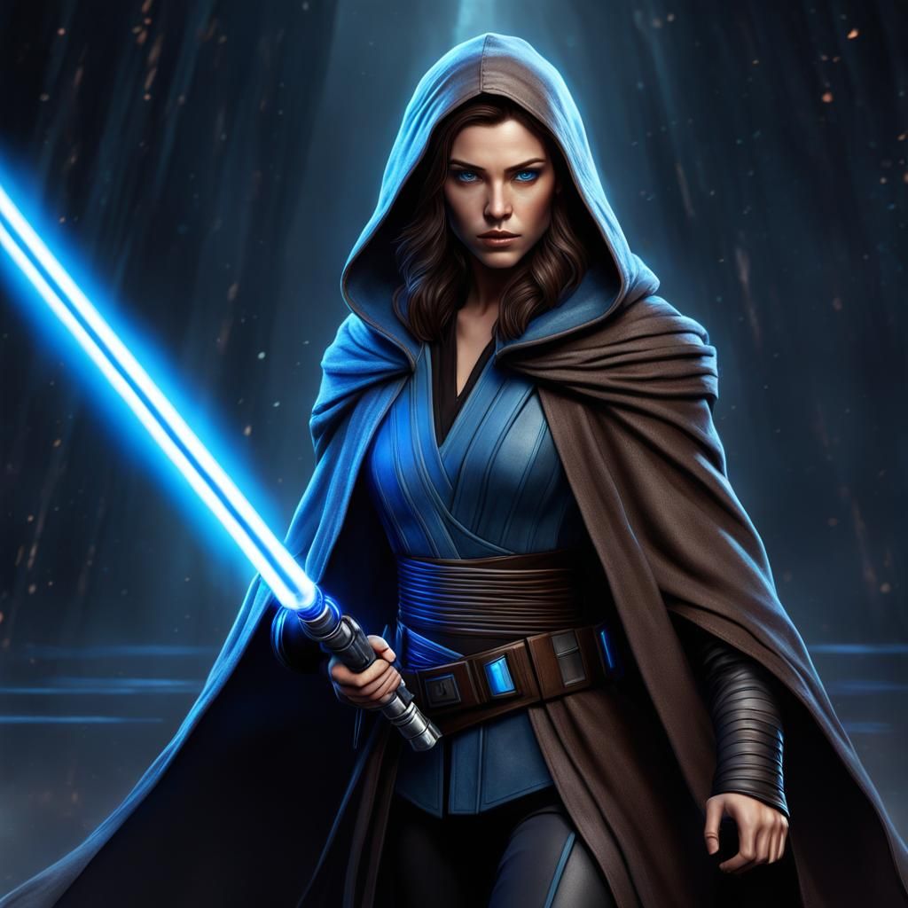 Jedi Warrior with Lightsaber: Fantasy Concept Art