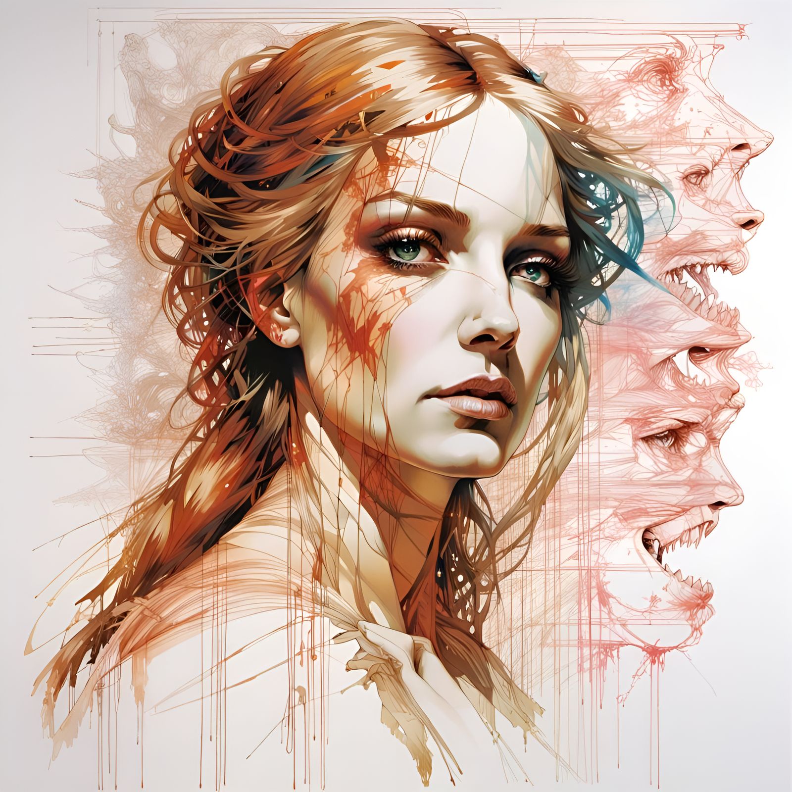 Portrait of a Gorgeous Woman, Art Nouveau Style