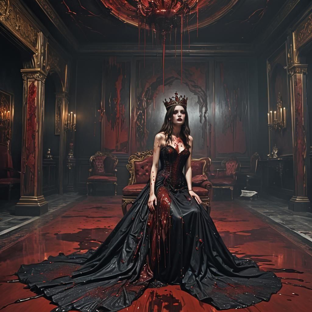Vampire Queen in Dark Room: Fantasy Concept Art