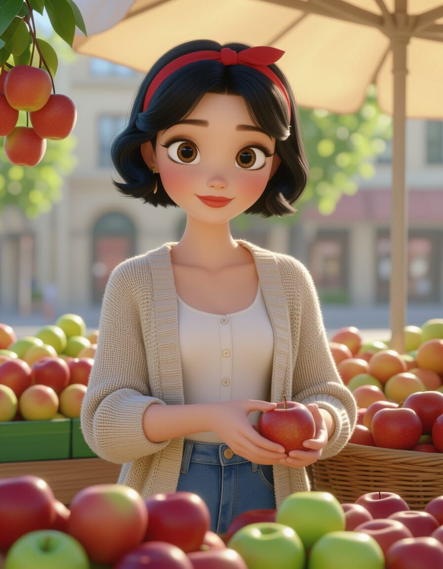 Snow White in Modern Casual Style, Pixar Inspired