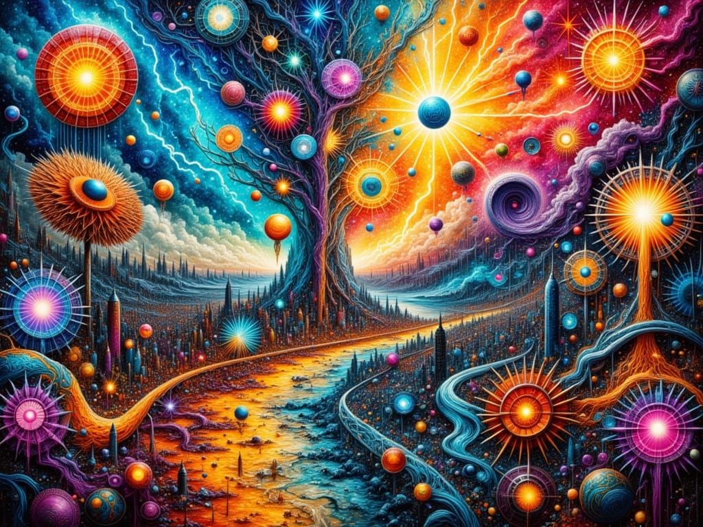 Vibrant Abstract Art Captures the Energy of a Stormy Sky