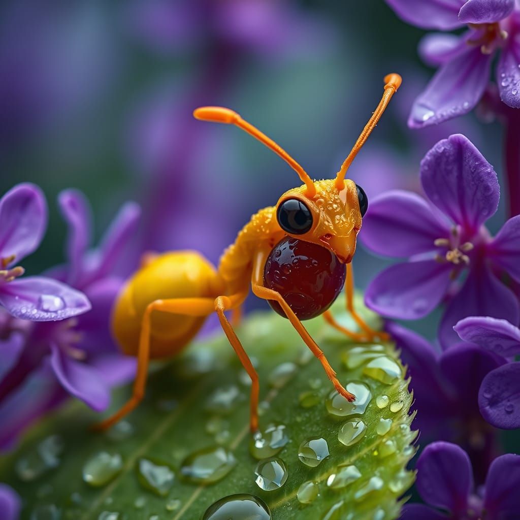 Surreal Ant with Raisin in Dreamscape
