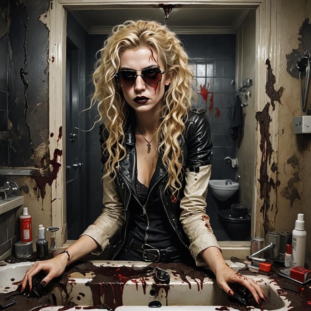 Vampire Girl in Punk Style Seeks Weapon