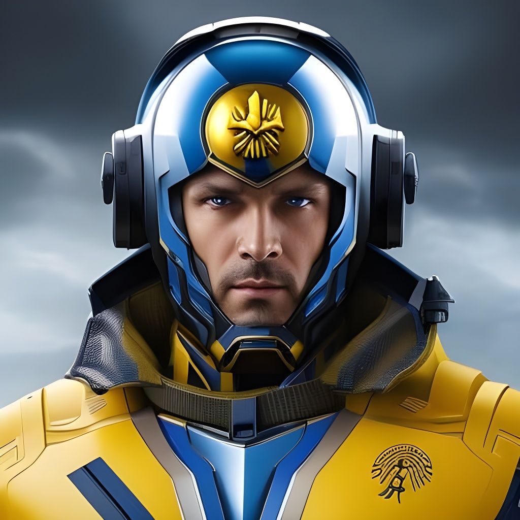 Ukrainian Trident on Blue Background: National Symbol