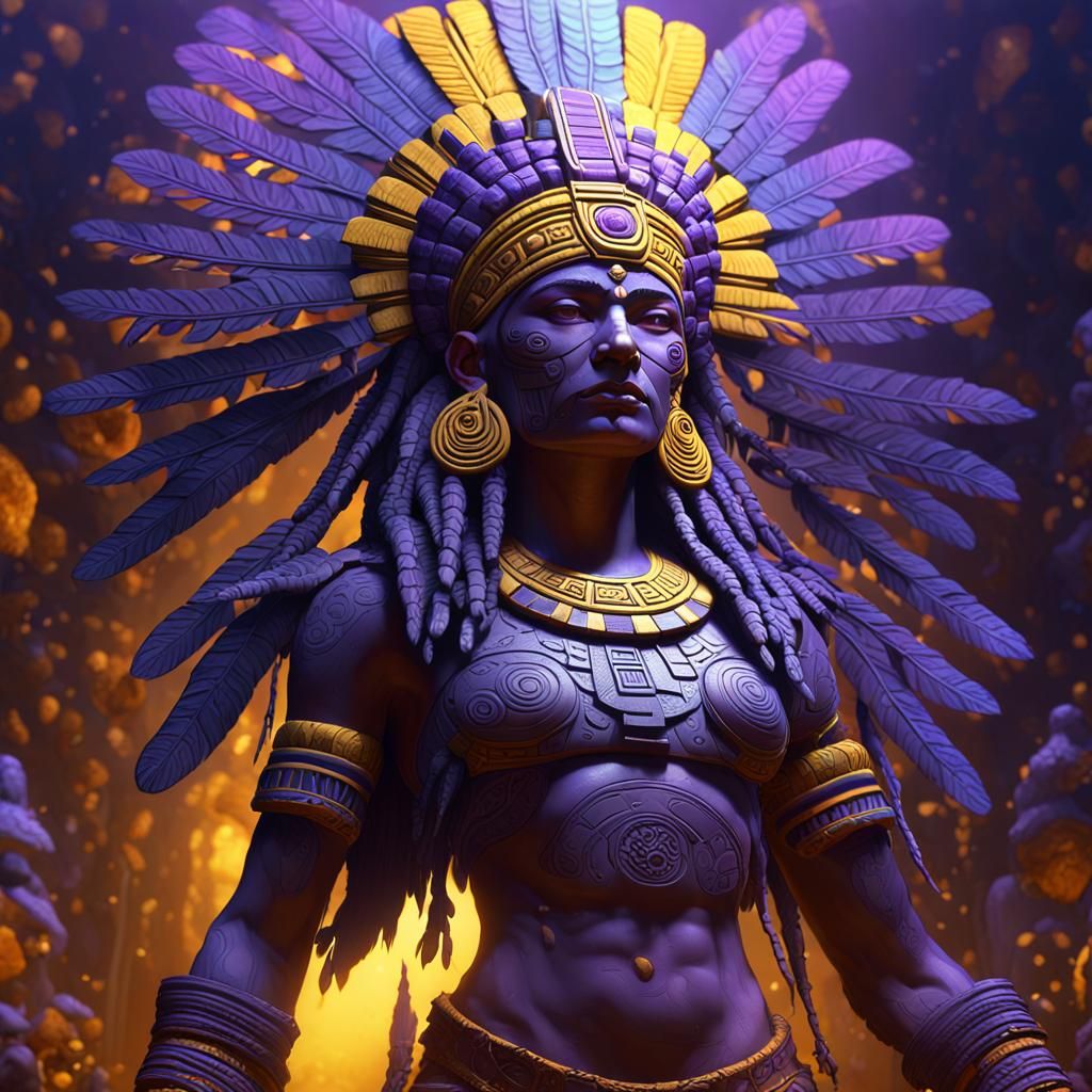 Ometeotl: Aztec Deity in Dark Fantasy Art