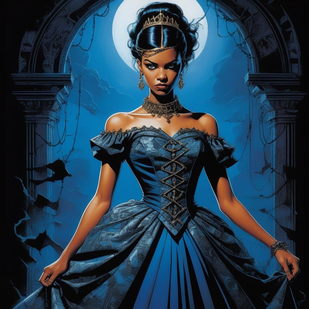 Fierce Princess in Pulp Comic Style