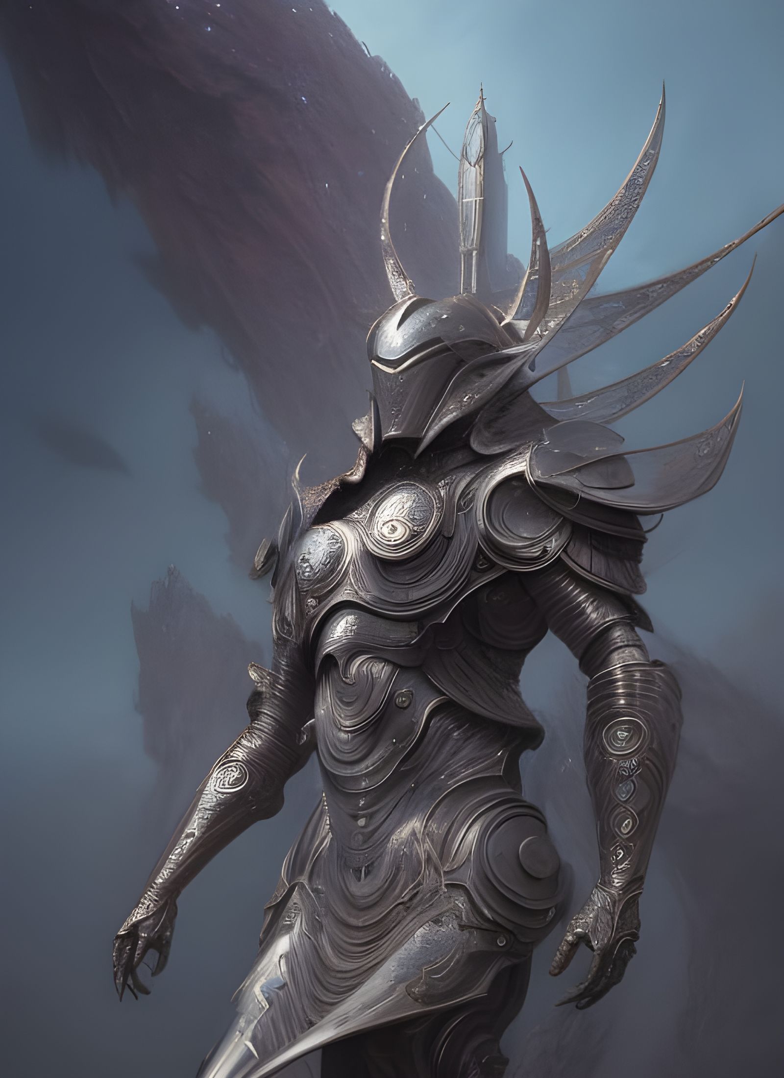 Armored Knight: Fluid Acrylic Hyperrealistic Rendering