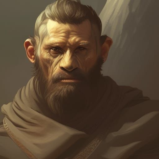 Monkey Soldier Portrait in RPG Style