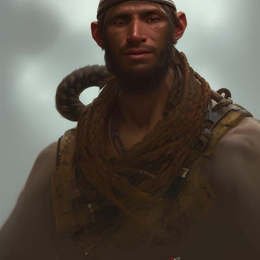 Monkey Soldier Portrait in Hyperdetailed Digital Art