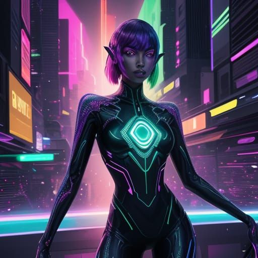 Vibrating Alien Entity in Neon City