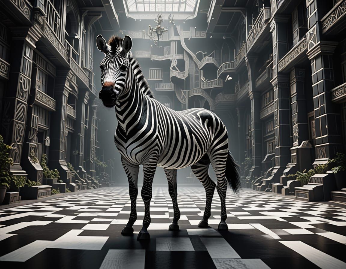 Majestic Zebra Emerges from Infinite Stripes
