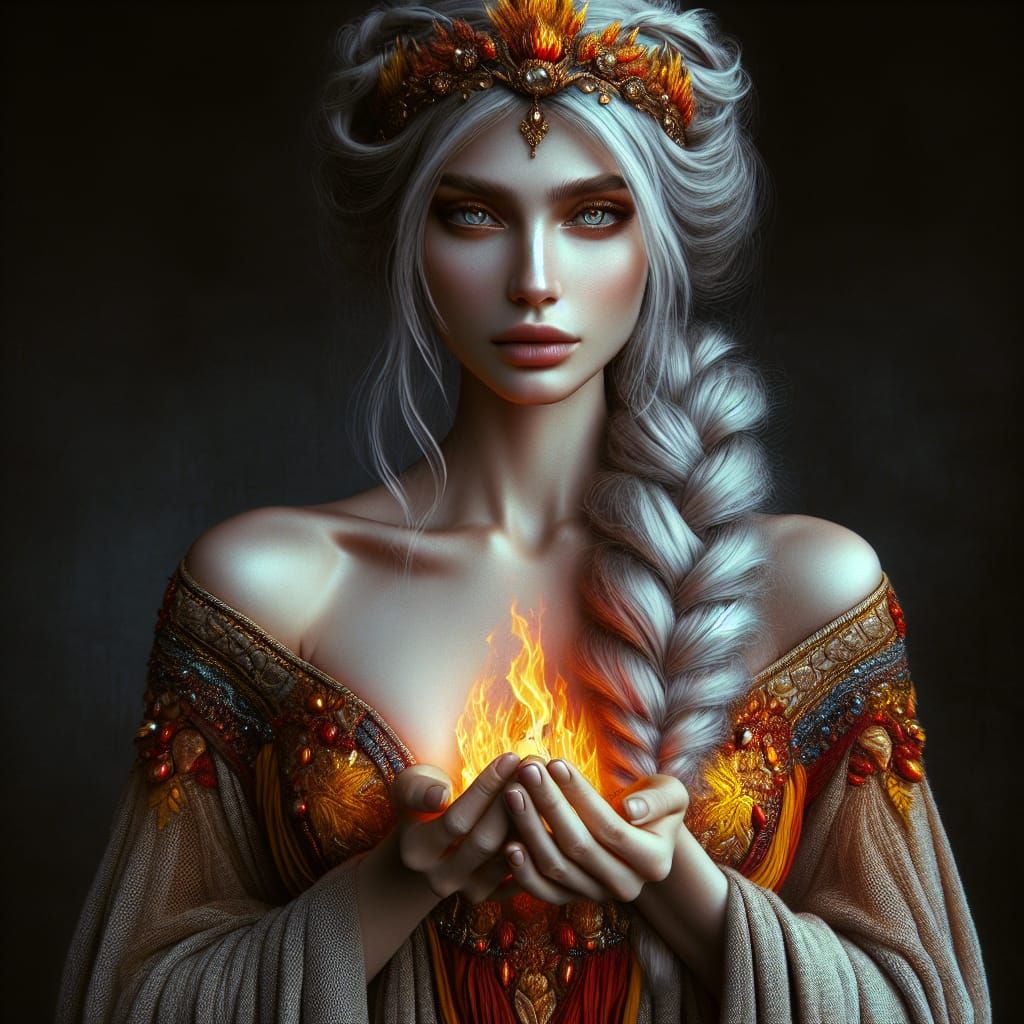Georgian Goddess of Fire Radiates Warmth and Beauty