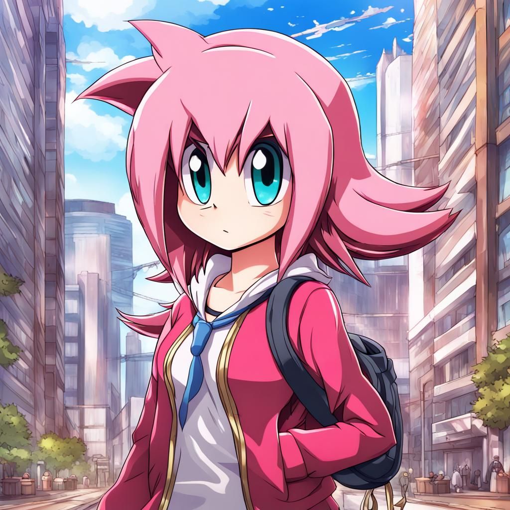 Amy Rose in Anime Key Visual Style