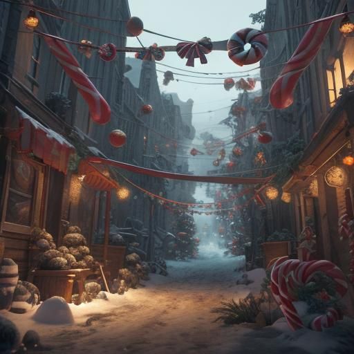 Intricately Detailed Candy Canes in 3D