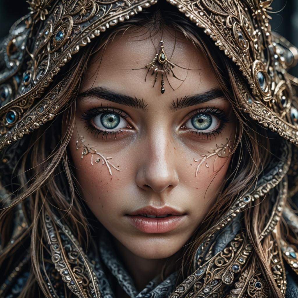 Hyperrealistic Female Eyes in Sharp Focus